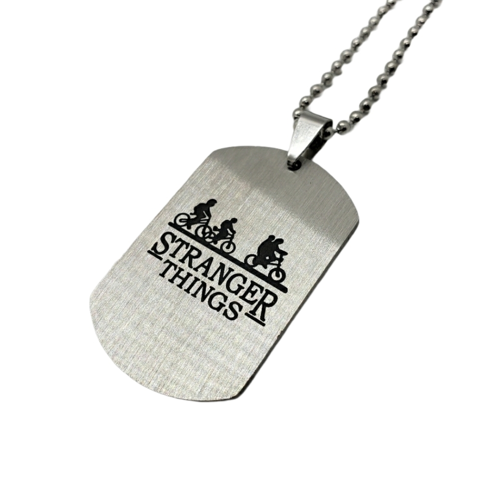 Stranger Things Pendant Necklace Dog Tags Military Bicycle Design